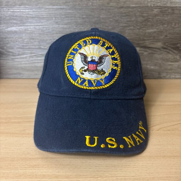 US Navy Hat Cap Strap Back Blue United States Adjustable - Picture 1 of 11